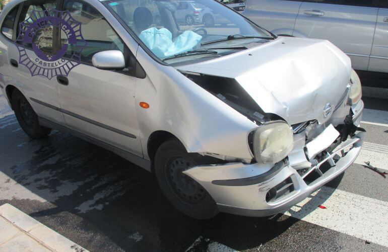 Imagen del coche siniestrado este jueves.
