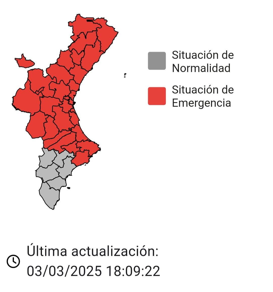 Situación 0 de emergencia. Fuente: GVA 112 CV