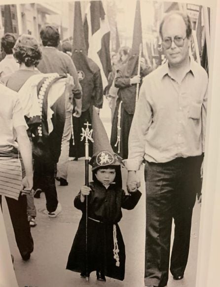 Luis Carlos Peris con su hijo en Semana Santa