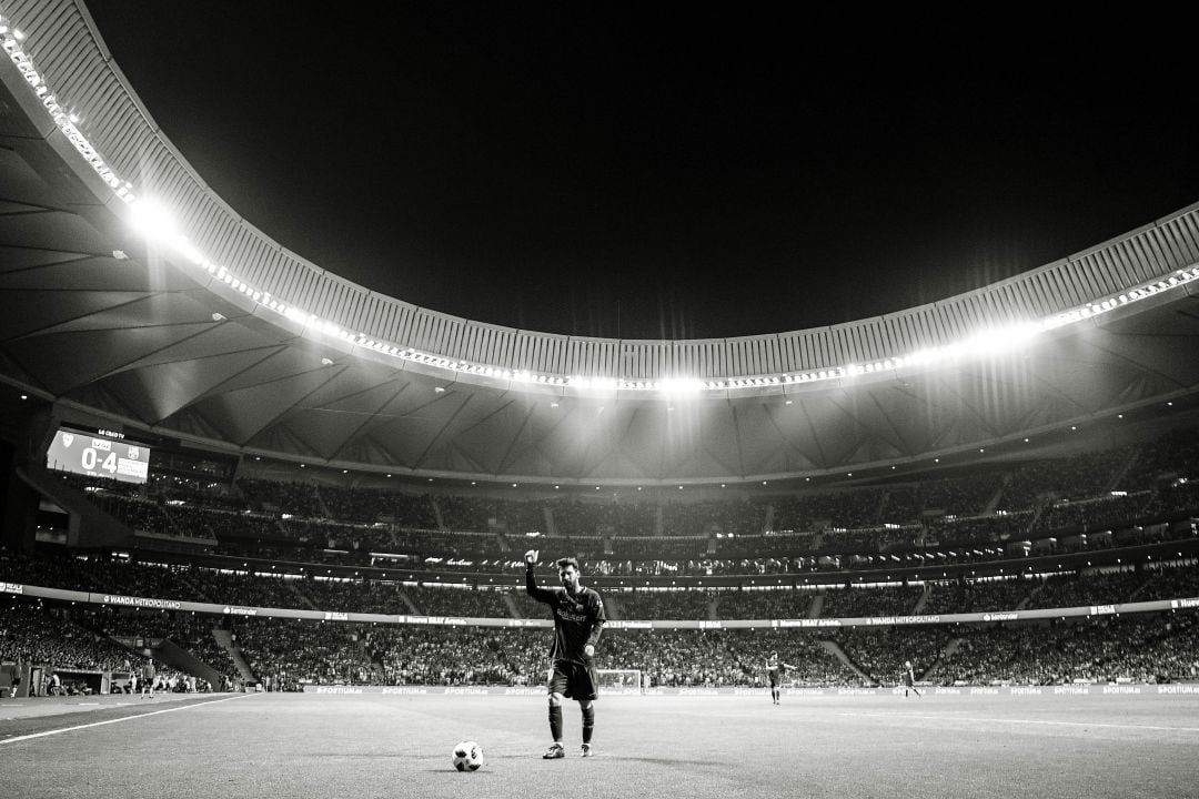 Messi, en la final del Metropolitano entre el Barcelona y el Sevilla.