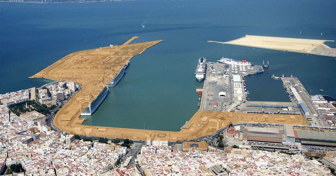 Suelos portuarios, con los terrenos de terminal Reina Sofía a la izquierda