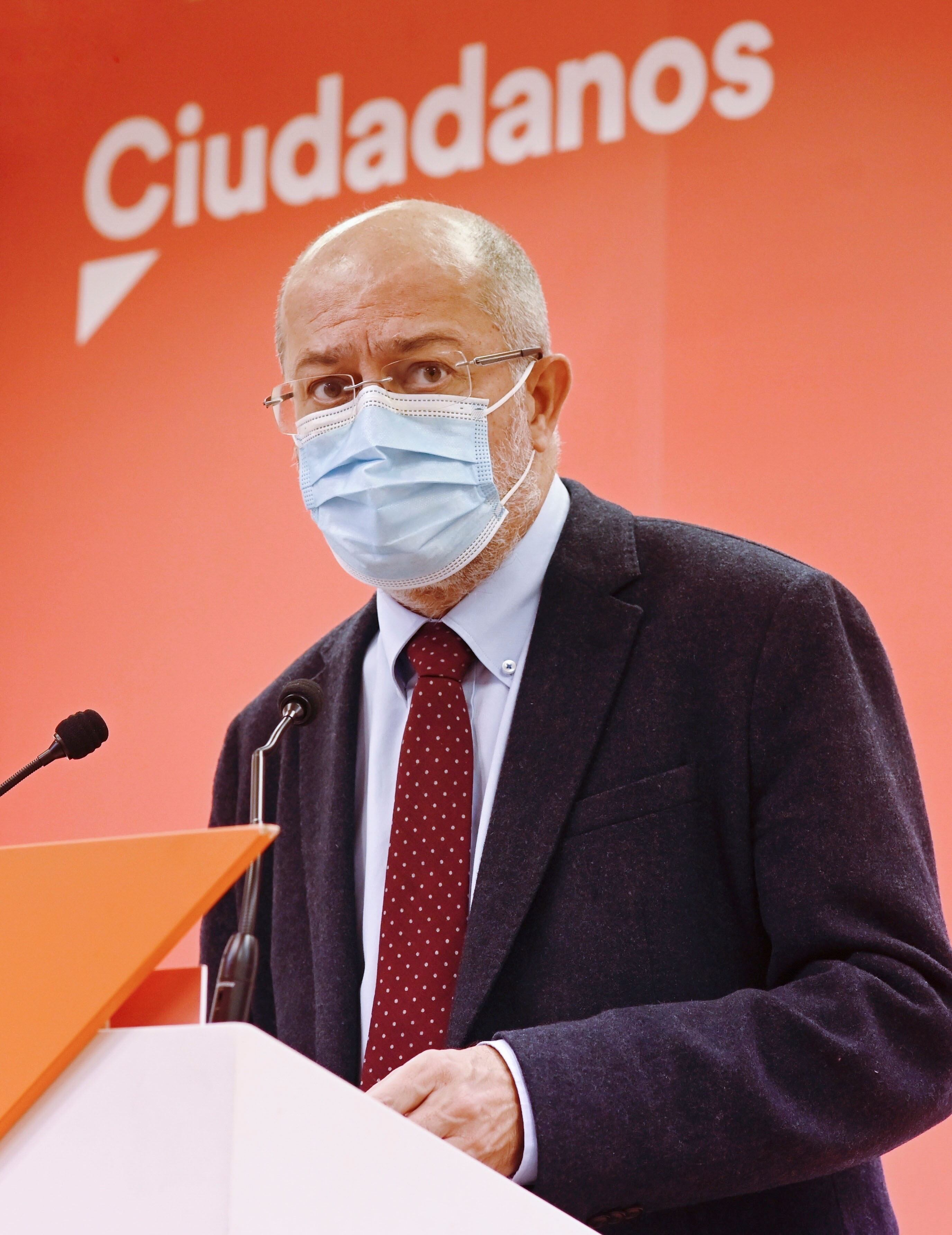 GRAF9632. VALLADOLID, 17/02/2022.- El procurador electo por la provincia de Valladolid, Francisco Igea durante una rueda de prensa celebrada este jueves para valorar los resultados electorales. EFE/ Nacho Gallego
