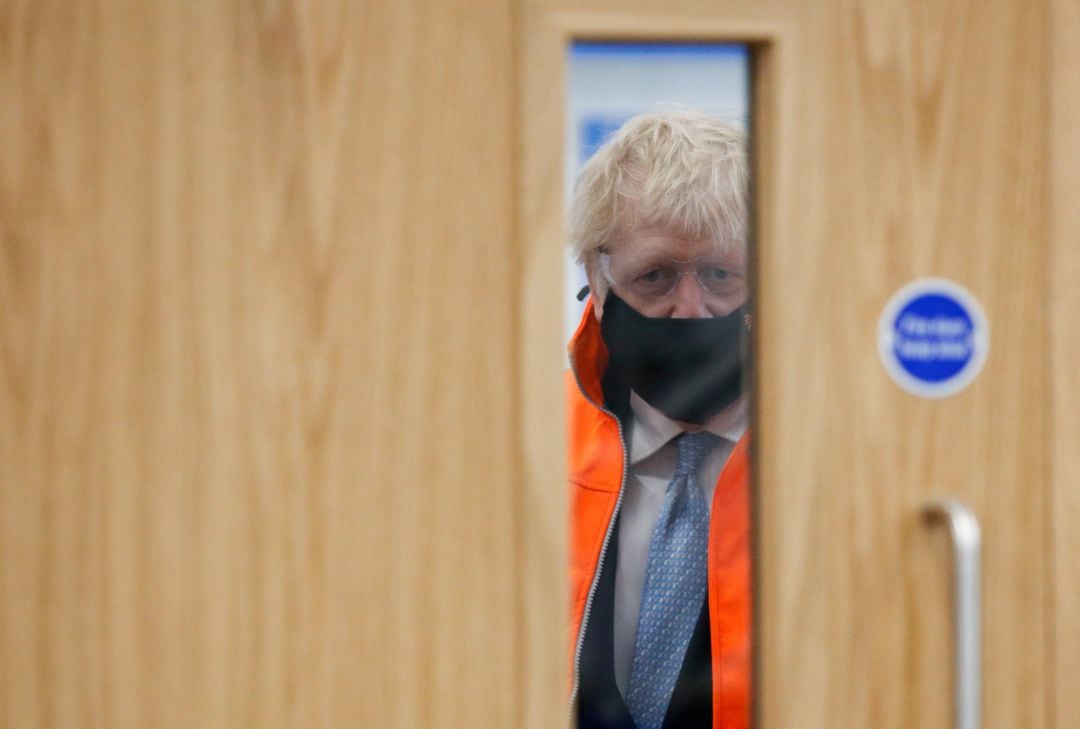 El primer ministro Boris Johnson durante una visita a Coventry