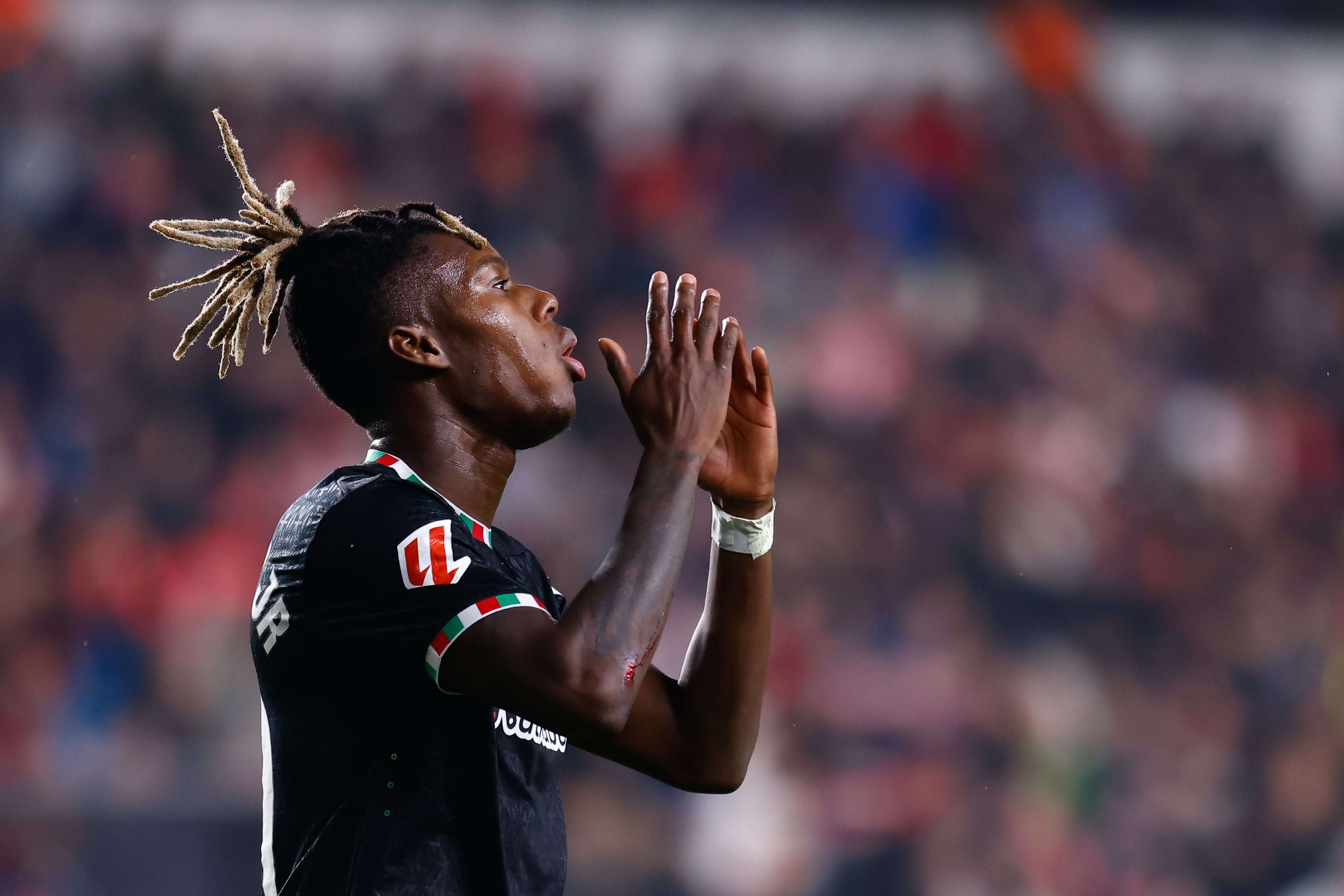 Nico Williams, durante el partido entre Rayo Vallecano y Athletic Club