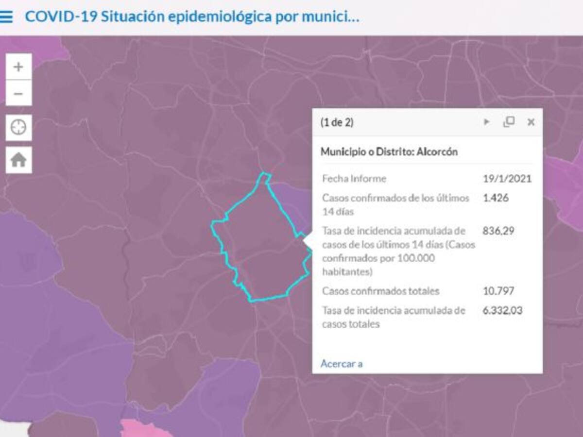 Alcorcón ya cuenta con tres zonas básicas de salud por encima de los 1000 casos de incidencia