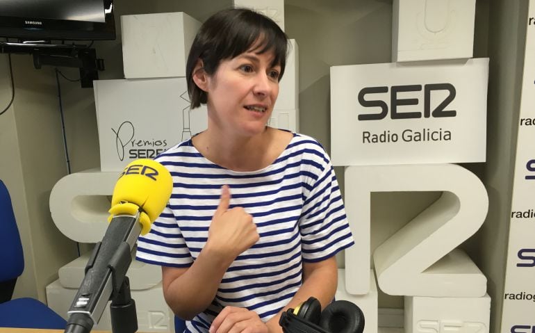 La portavoz del BNG, Ana Pontón, antes de la entrevista.