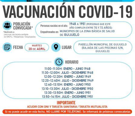 Información sobre la campaña de vacunación en Guijuelo.