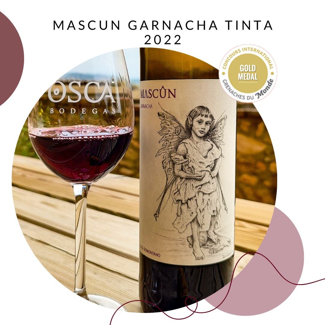 Mascun Garnacha Tinta 2022, uno de los vinos premiados de Bodegas Osca.