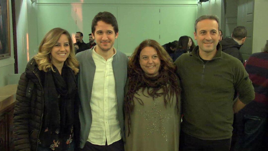 Nuria Serrano, Pedro José Muñoz, Ana Vilches, Antonio Jose Rodriguez tras la presentación de la asociación Amigos del Cine de Cazorla