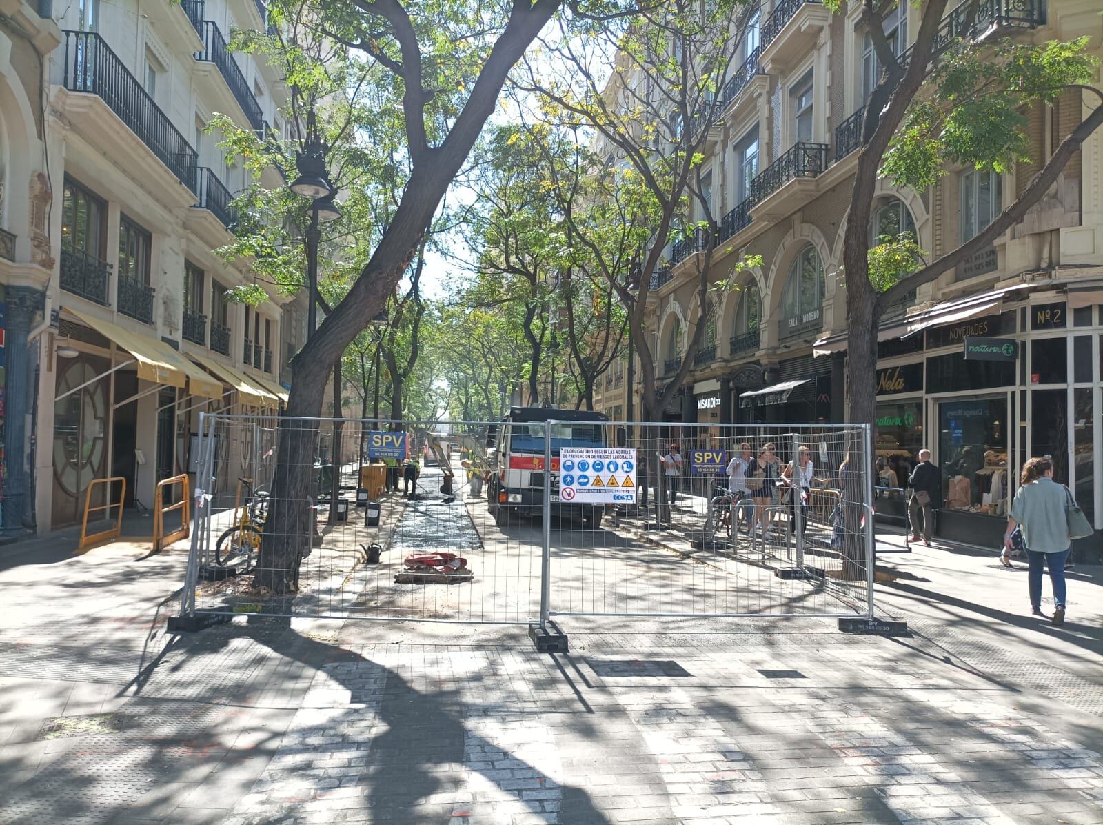 Obras en la calle San Vicente de València