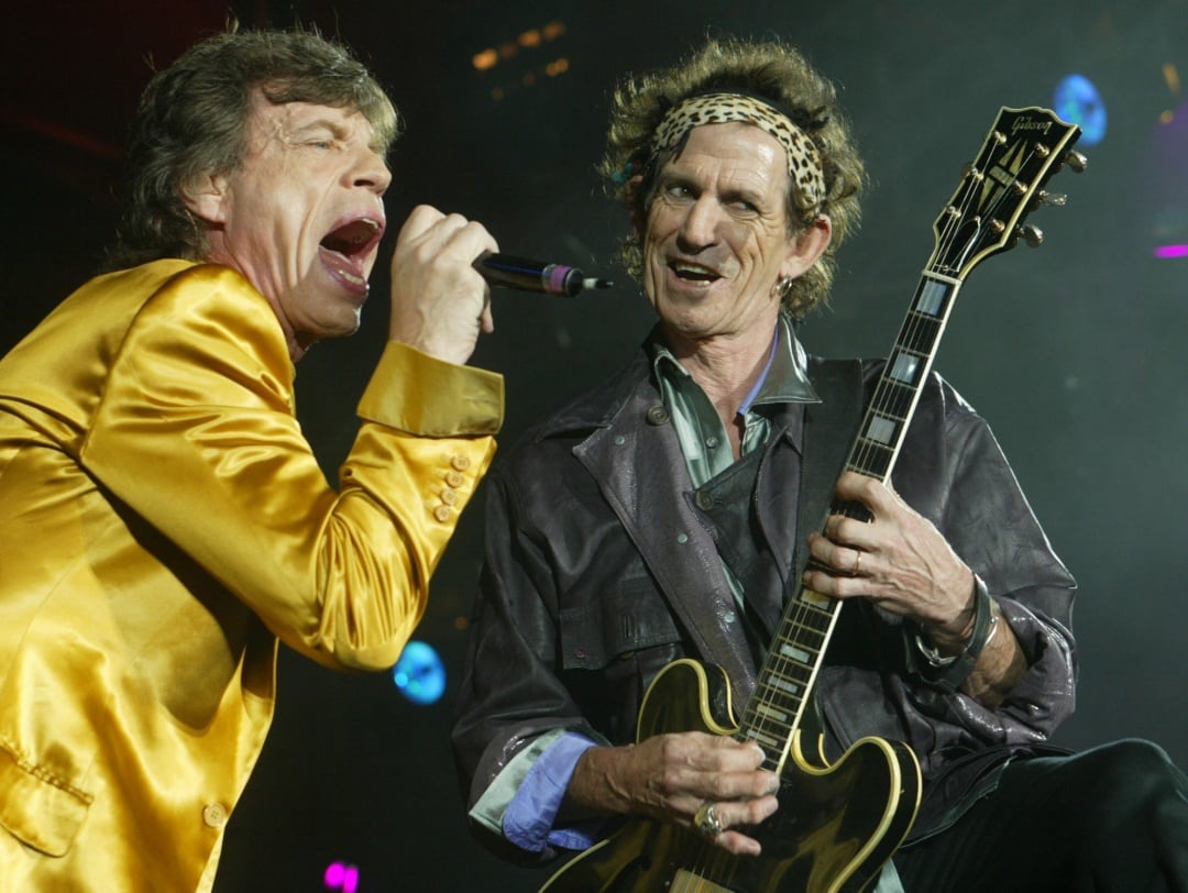 Jagger y Richards durante un concierto en 2010