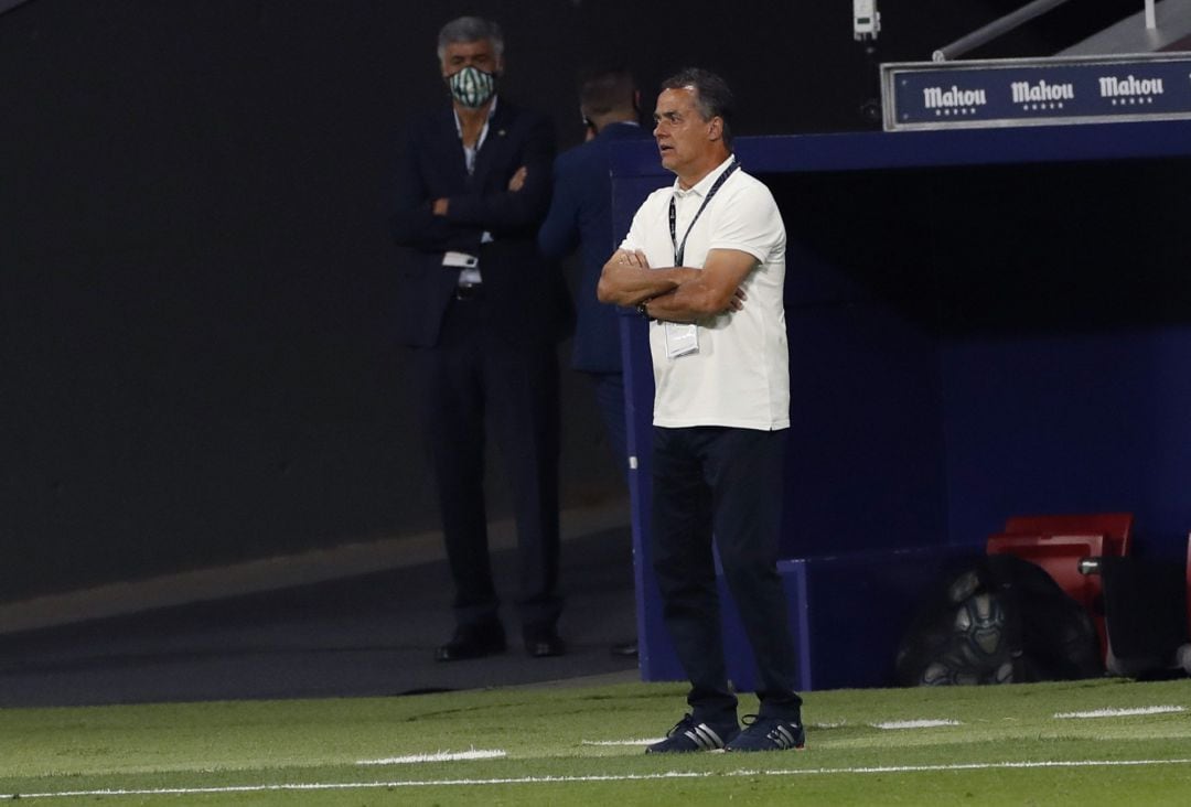 El entrenador del Betis, Alexis Trujillo, durante un partido de Liga. EFE J.J. Guillén