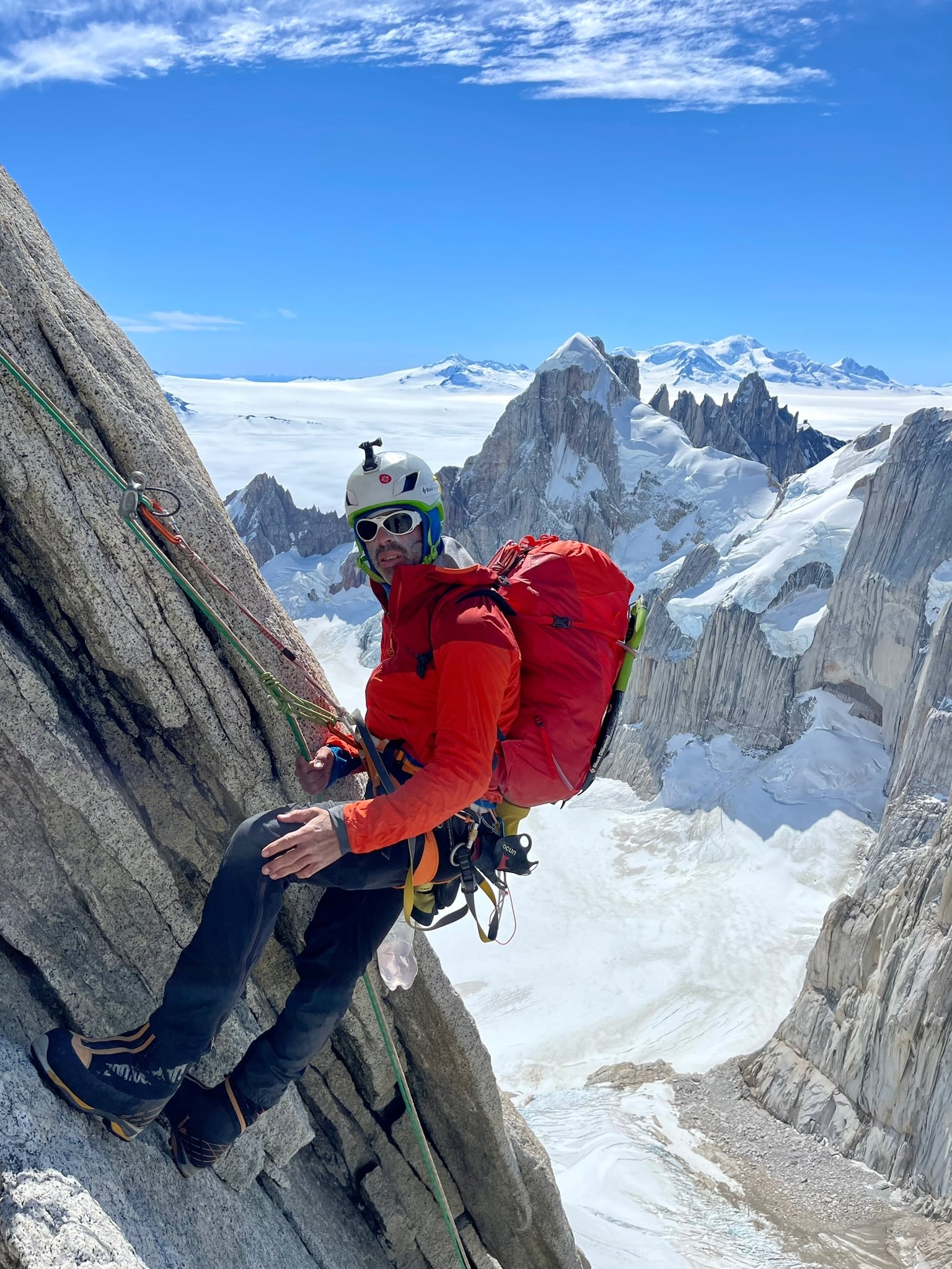 Pedro Cifuentes en una de sus ascensiones en la Patagonia.