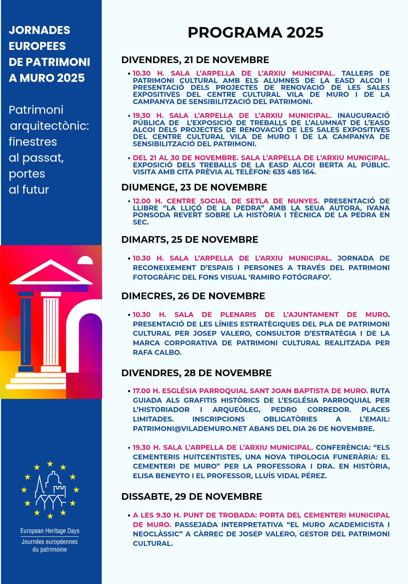 Imatge de la programació del 21 al 29 de novembre