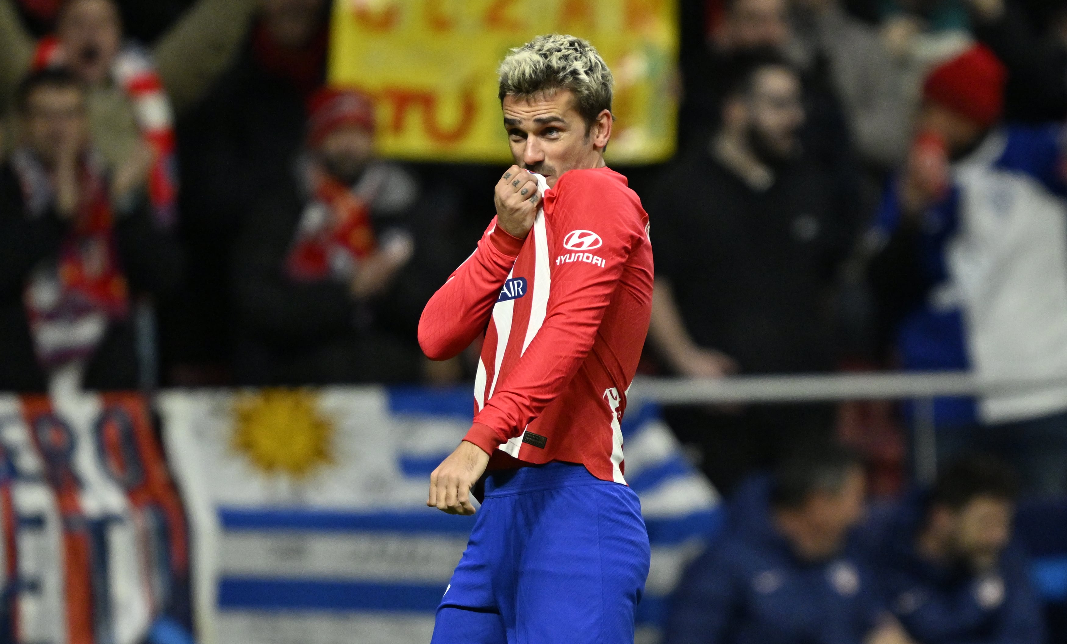 Antoine Griezmann celebra su gol ante la Lazio