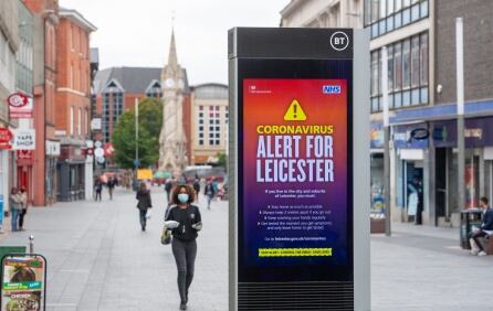 Imagen de las calles de Leicester en pleno confinamiento.