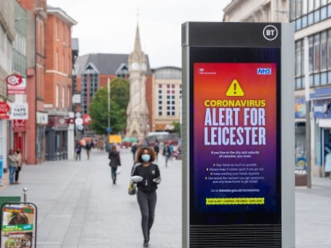 Imagen de las calles de Leicester en pleno confinamiento.