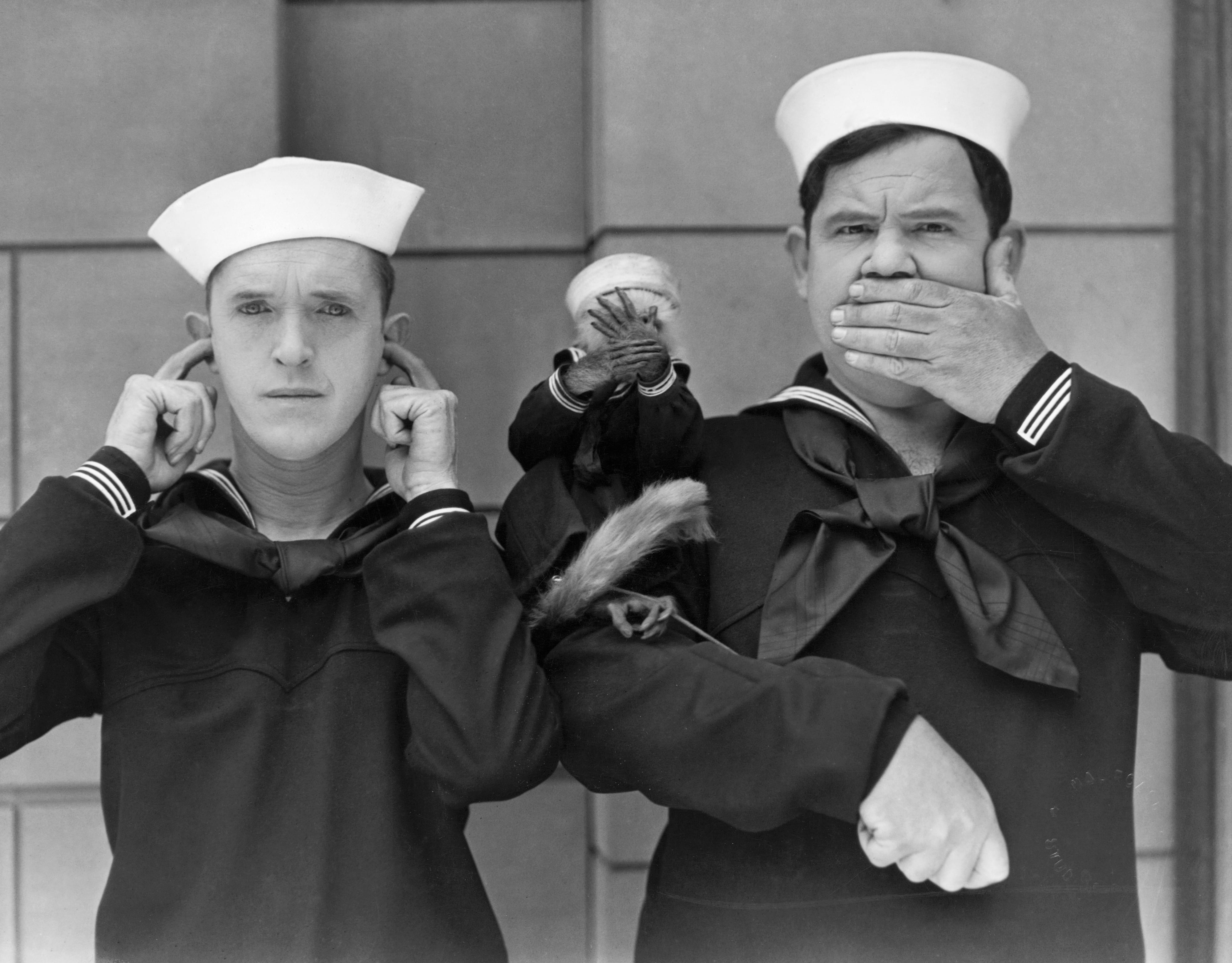 Stan Laurel y Oliver Hardy circa 1920.