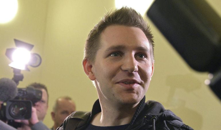 Max Schrems, un universitario de 27 años, durante el juicio contra Facebook por vulnerar las reglas europeas de protección de datos en Viena el pasado mes de abril