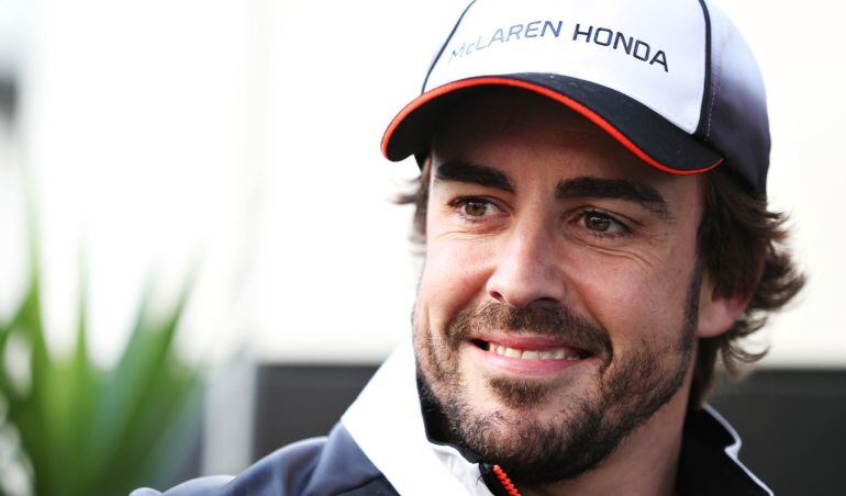 Alonso, sonriente en el GP de Rusia