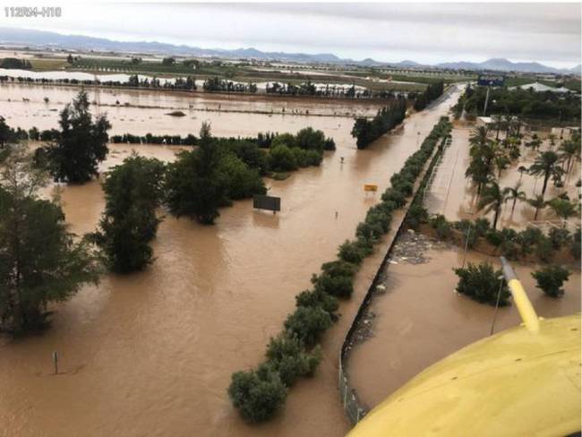 Imagen de las inundaciones provocadas por la DANA en septiembre de 2019 / 112RM