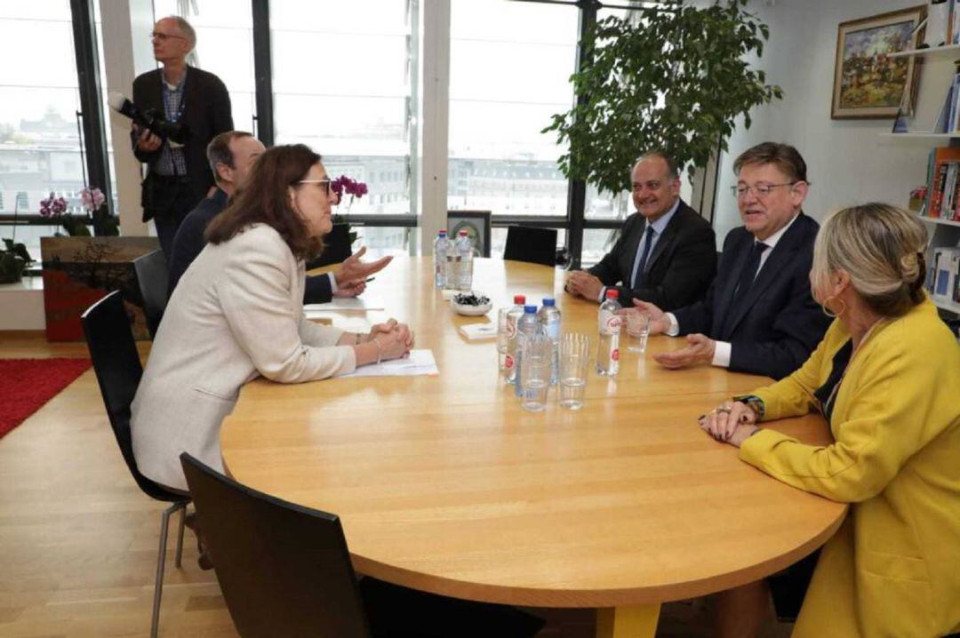 La comisaria Malmström reunida el pasado 11 de julio con la delegación valenciana para abordar el tratado de la Union Europea con los paises del Mercosur