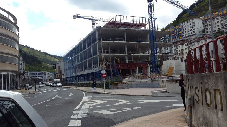 Imagen de las obras del futuro hospital de Eibar