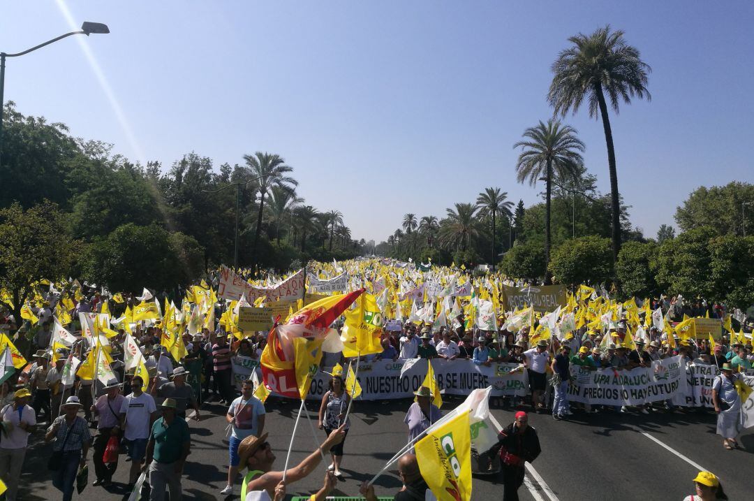 Manifestación de agricultores el pasado verano en Sevilla.