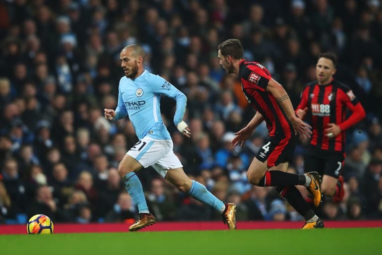 David Silva en el último partido que disputó, contra el Bournemouth