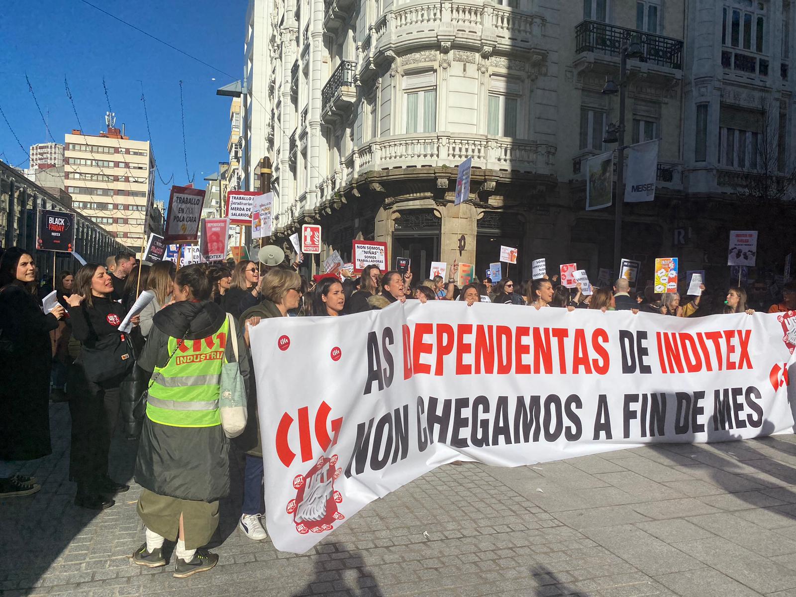 Movilización de trabajadoras de Inditex en A Coruña