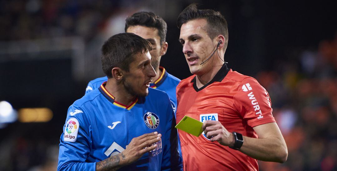 Estrada Fernández, durante un partido del Getafe