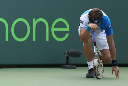 Ferrer se lamenta tras perder la bola de partido ante Murray.