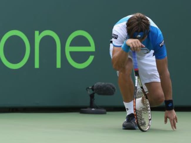 Ferrer se lamenta tras perder la bola de partido ante Murray.