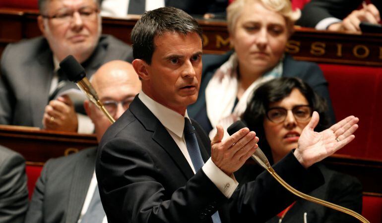 El primer ministro francés, Manuel Valls, durante una sesión en la Asamblea Nacional.