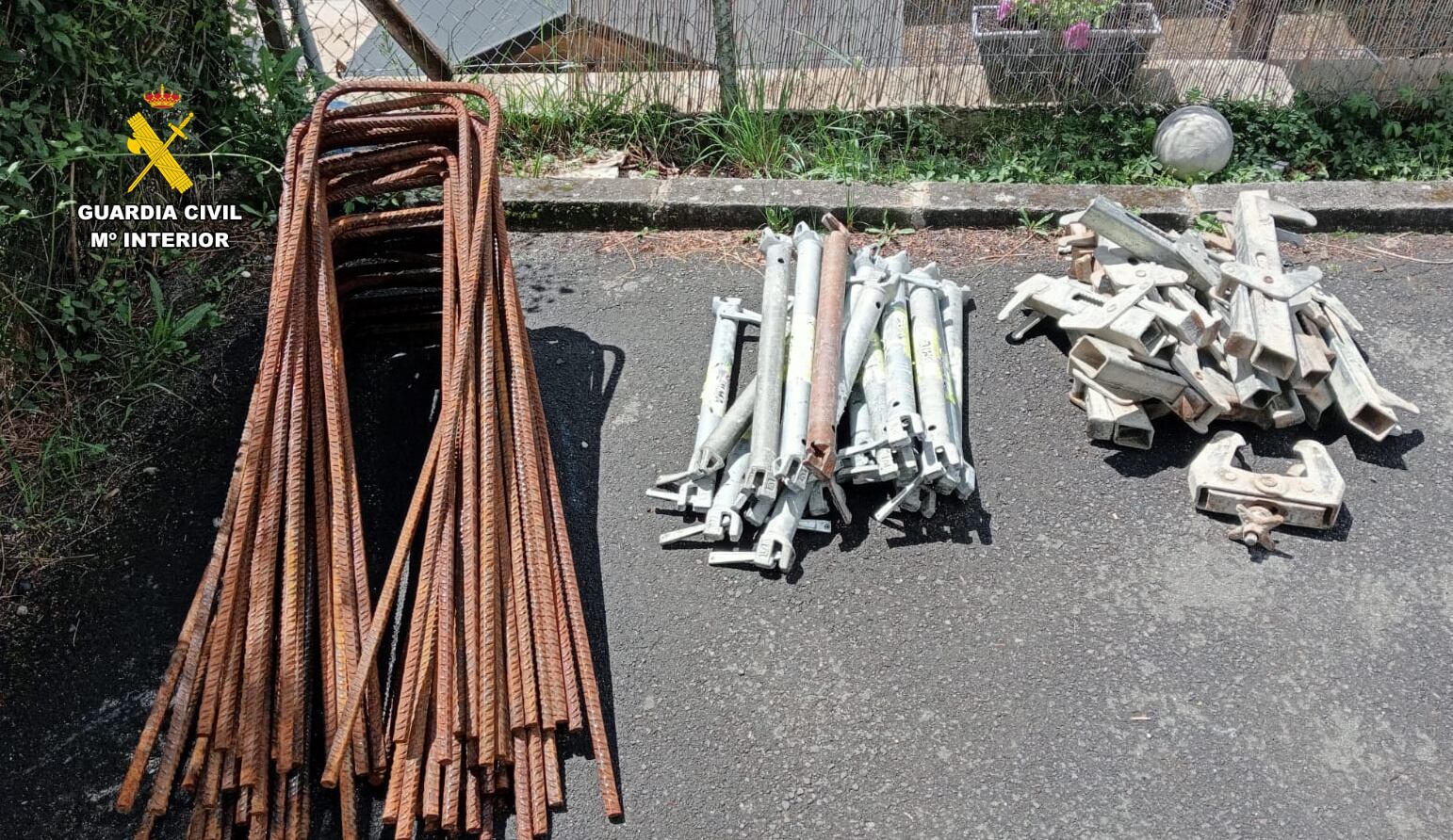 La Guardia Civil ha recuperado el material de construcción de una obra. Foto: Guardia Civil