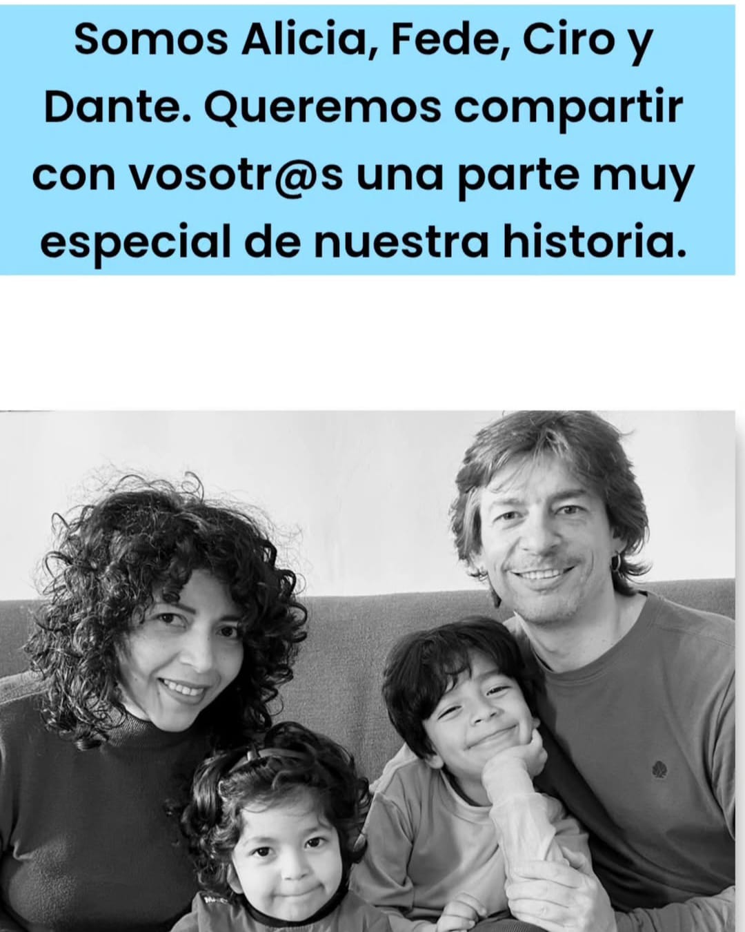 Dante con sus padres y su hermano