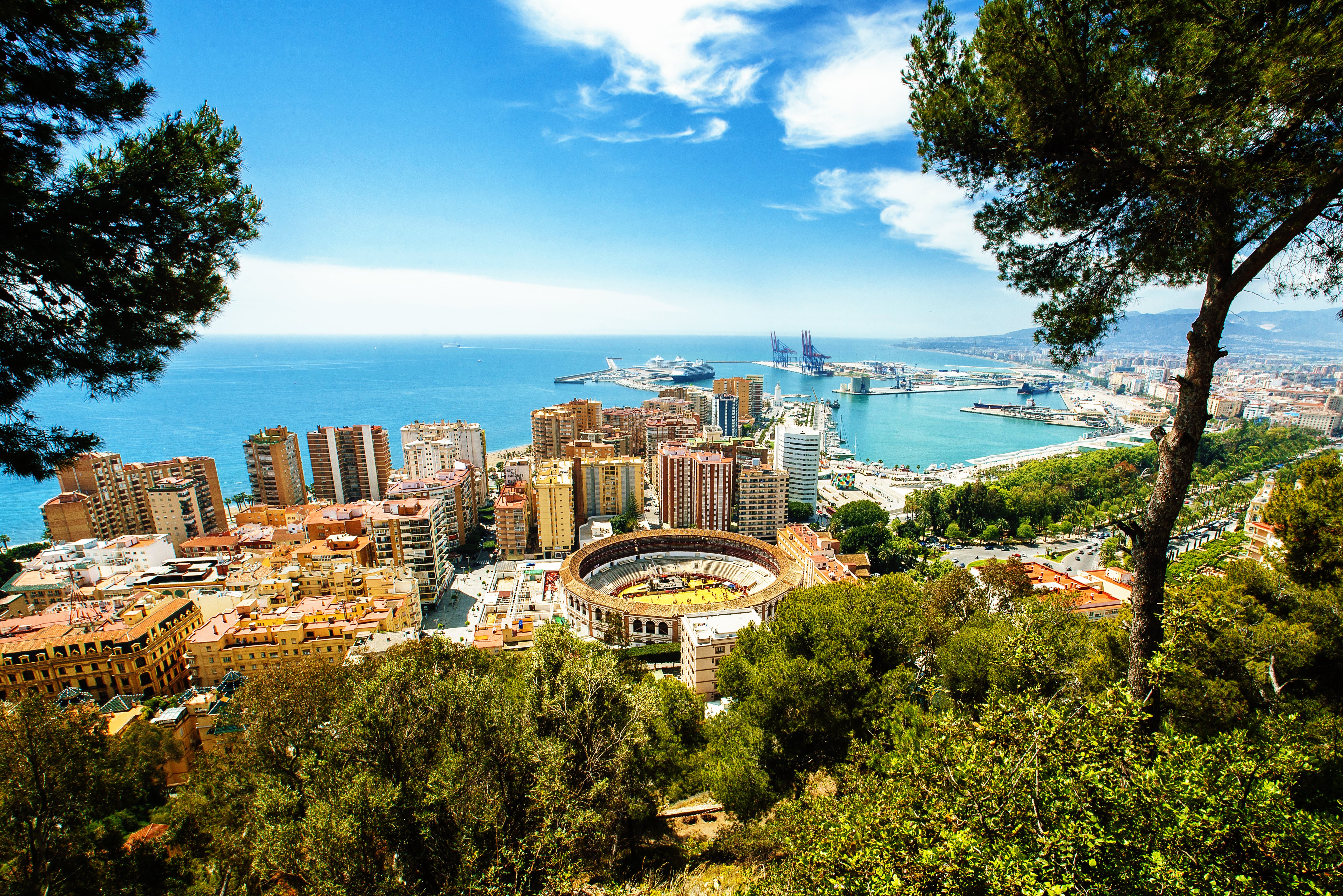 Vista aérea de Málaga capital