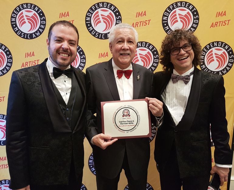 Hernán Milla y Carlos Cano asistieron a la ceremonia junto al homenajeado, el legendario Paquito D&#039;Rivera