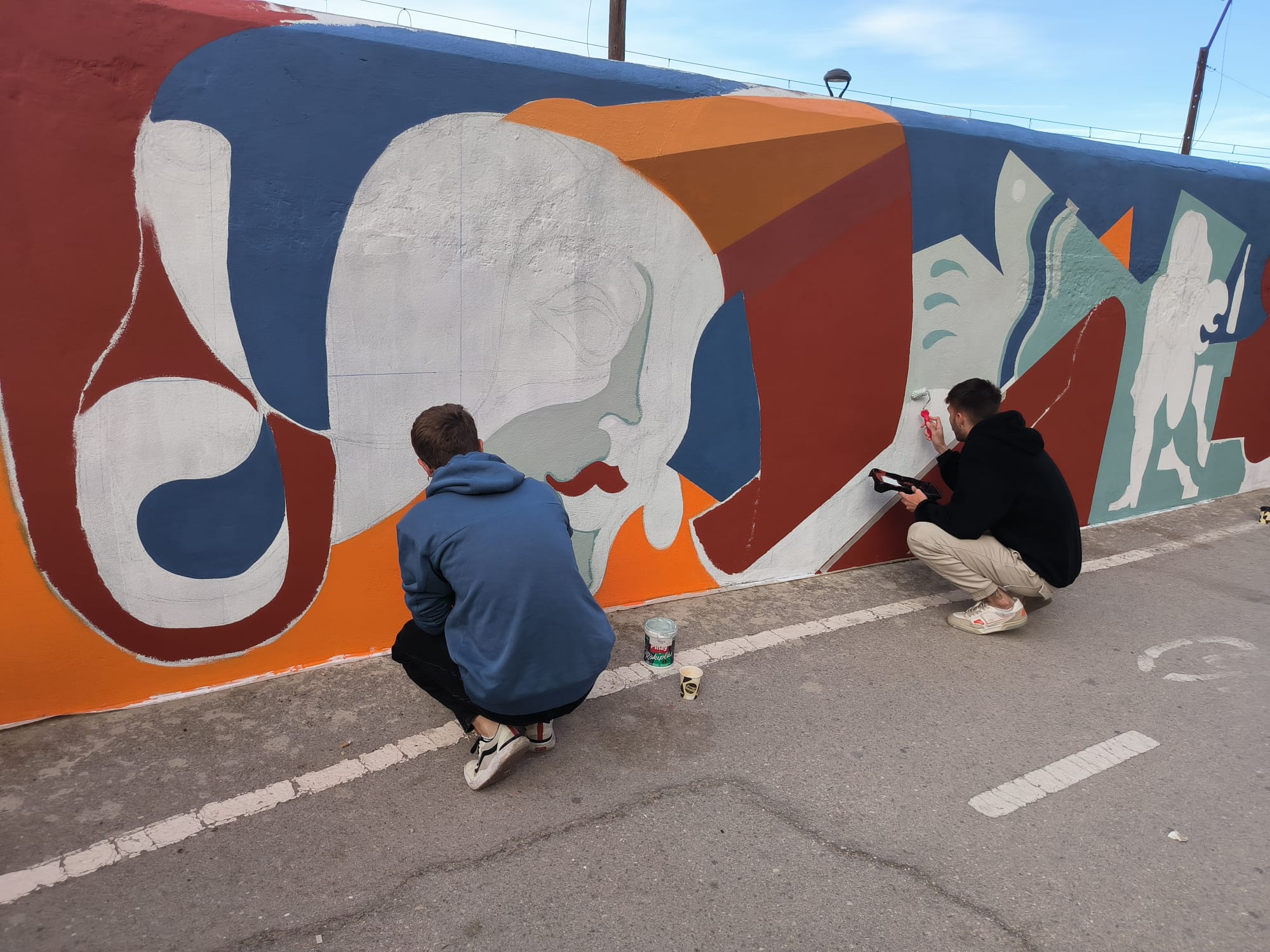 Artistas sobre el mural