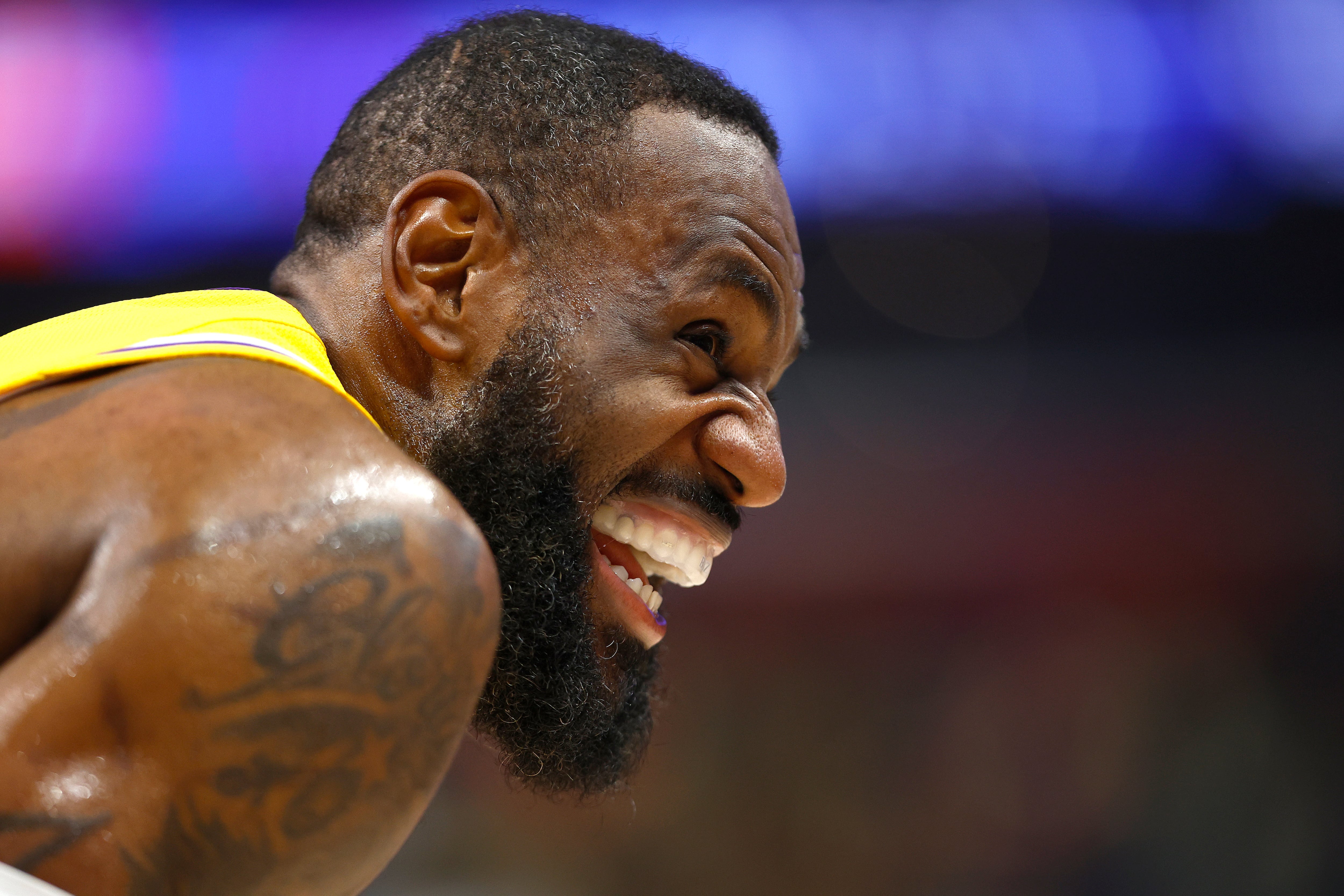 LeBron James, durante un partido de Los Ángeles Lakers.  (Photo by Ronald Martinez/Getty Images)