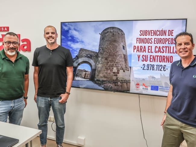 José Antonio Amat, edil de Fondos Europeos; Iñaki Pérez, edil de Patrimonio Histórico y Rubén Alfaro, alcalde de Elda