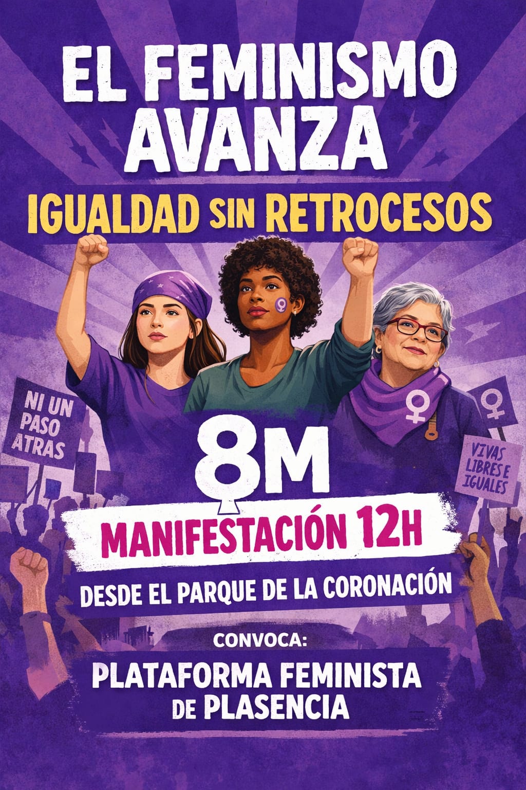 Cartel de la manifestación del 8M en Plasencia