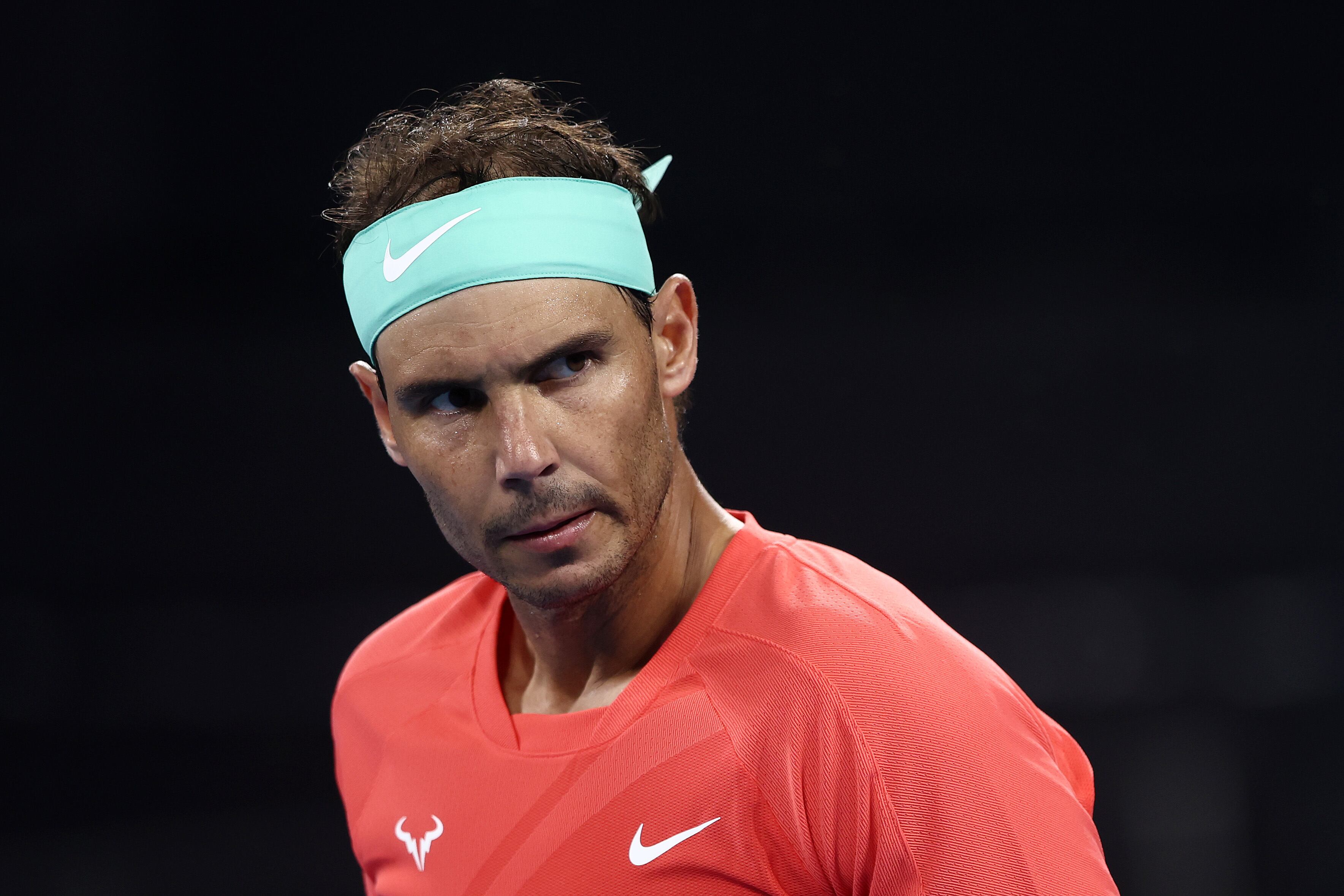 Rafa Nadal en el Torneo de Brisbane durante el encuentro ante Jordan Thompson