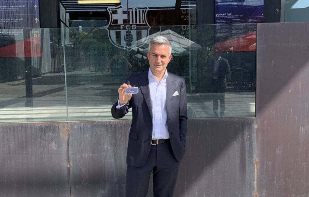 Víctor Font, durante la candidatura a la presidencia del Barça, en 2021.