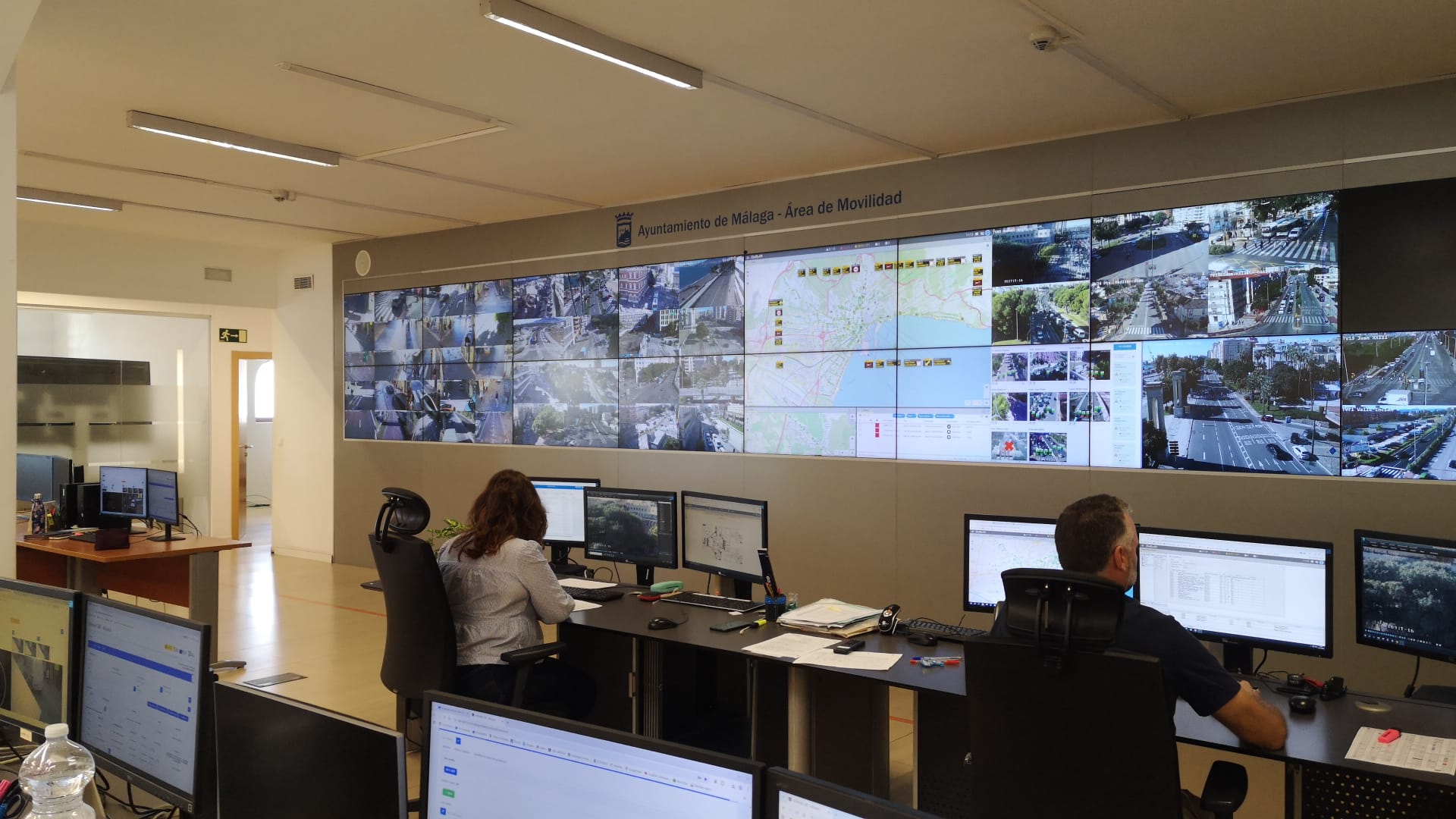 Imagen del Centro de Control de Tráfico del ayuntamiento de Málaga.