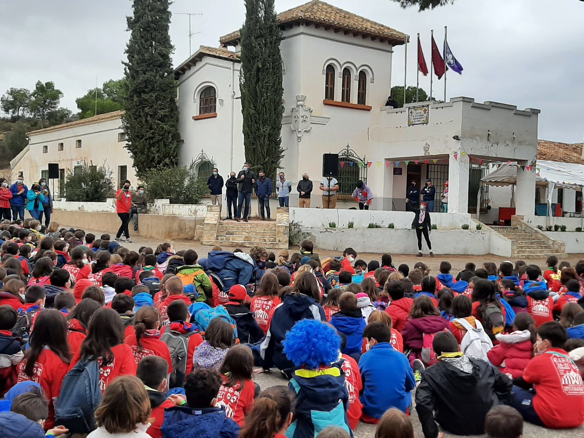 El consejero Antonio Luengo, durante su intervención en la inauguración de la concentración de scouts de toda la Región en Coto Cuadros