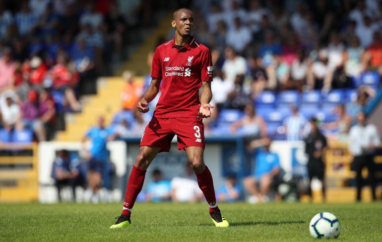 Fabinho en un partido de pretemporada con el Liverppol