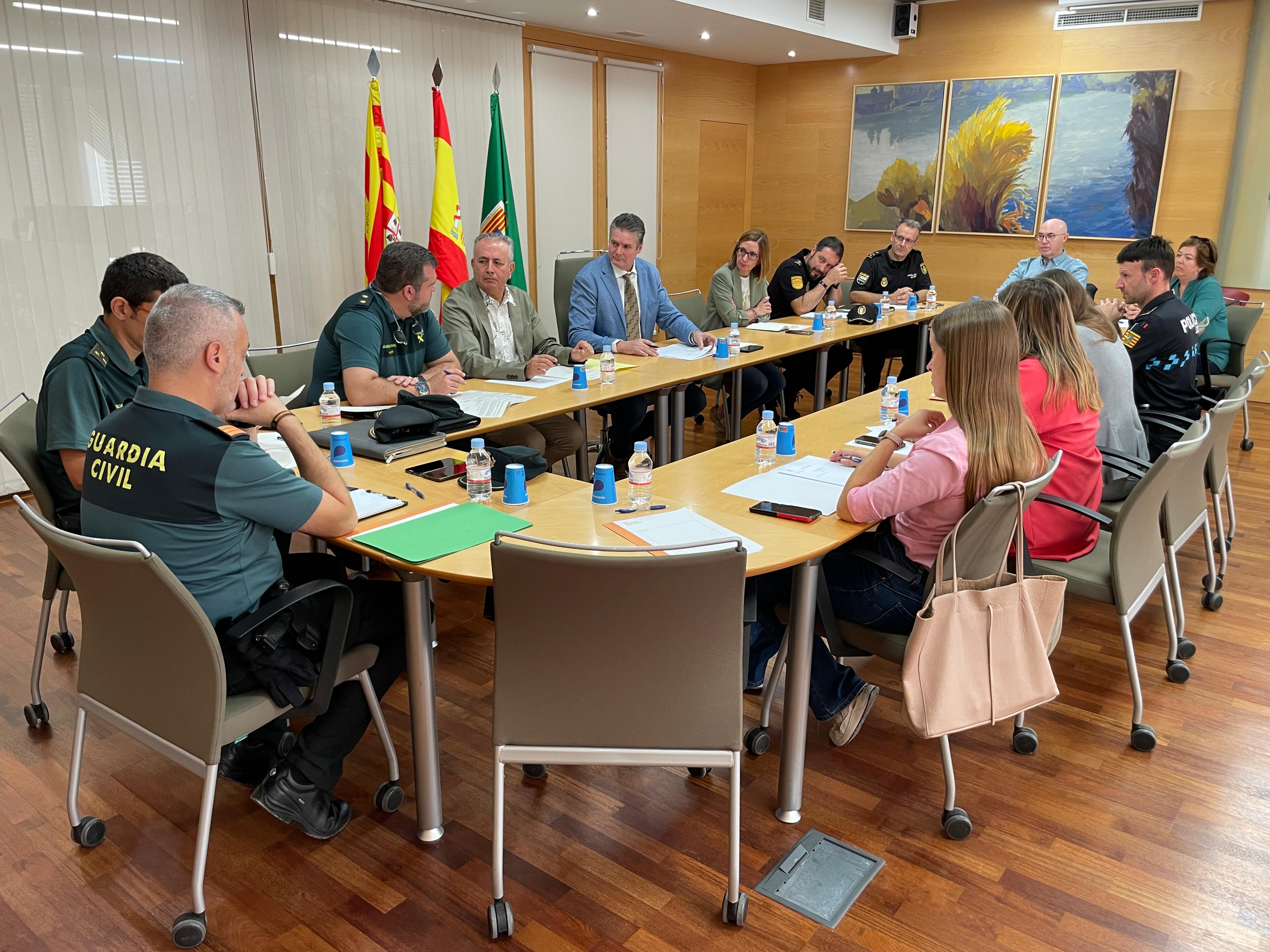 Reunión de la Junta Local de seguridad de Fraga. Foto: Ayuntamiento de Fraga