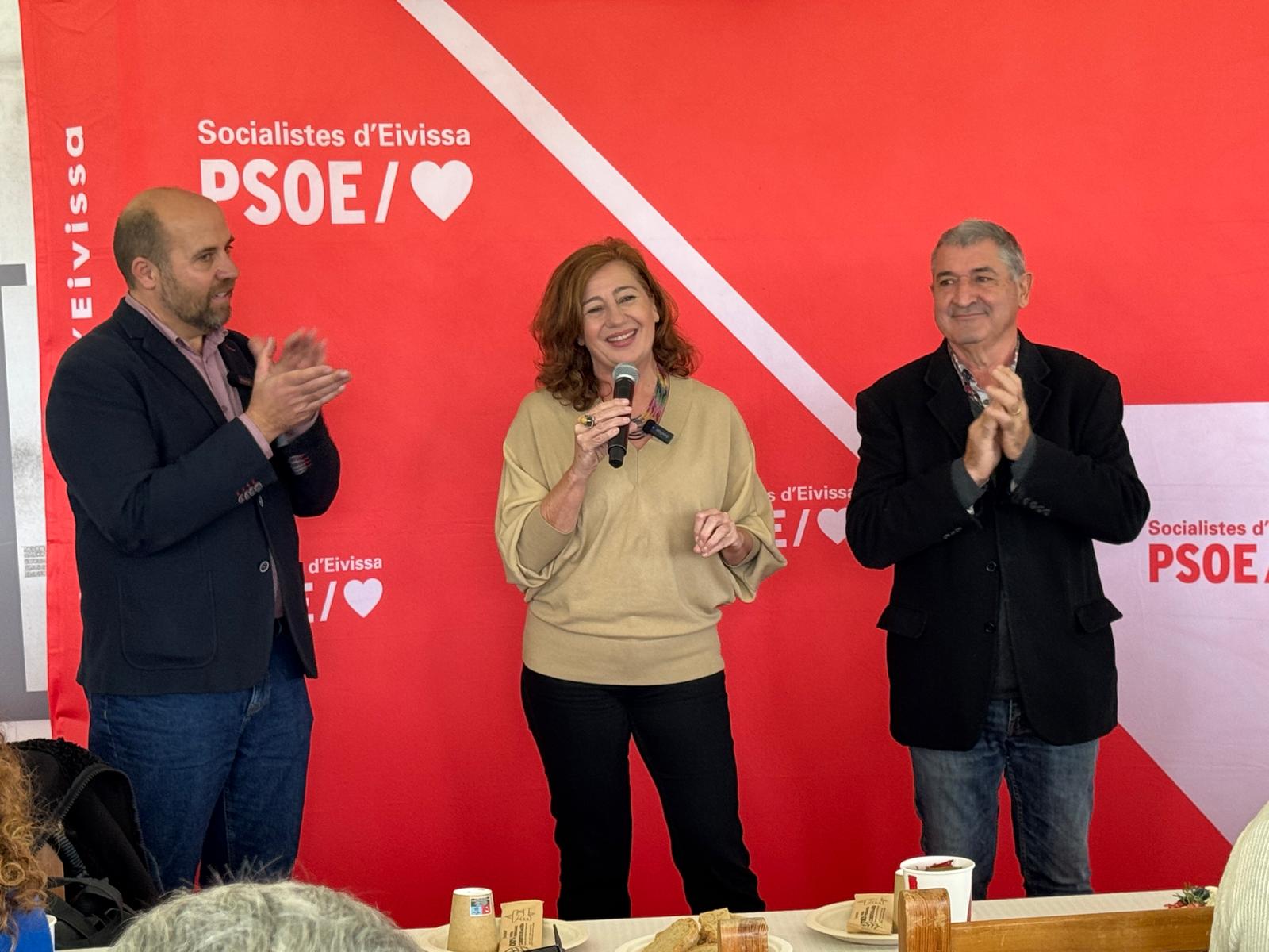 Armengol durante el acto con afiliados de la FSE