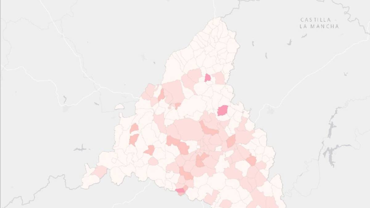 El mapa de la evolución epidemiológica en la comarca del Henares